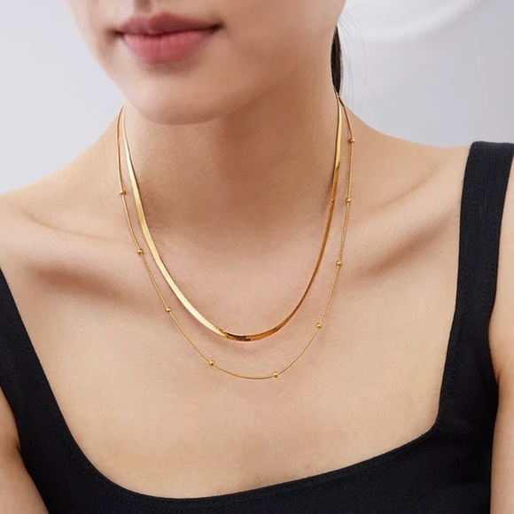 NEW layered gold snake chain necklace - Picture 3 of 5